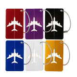 Luggage Tag Aluminum Travel Baggage Suitcase Identity Address Name Label Cards - Black - Rear View