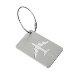 Luggage Tag Aluminum Travel Baggage Suitcase Identity Address Name Label Cards - Black - Front View