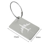 Luggage Tag Aluminum Travel Baggage Suitcase Identity Address Name Label Cards - Silver
