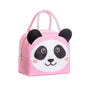 3D Bento Lunch Bag Cartoon Handbag Insulated Food Box Bag for Students LunchTote - Pink Panda
