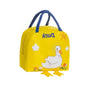 3D Bento Lunch Bag Cartoon Handbag Insulated Food Box Bag for Students LunchTote - Yellow Duck