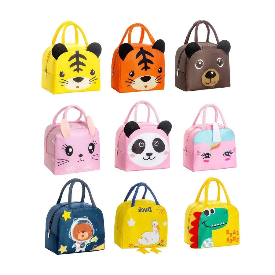 3D Bento Lunch Bag Cartoon Handbag Insulated Food Box Bag for Students LunchTote - Yellow Duck