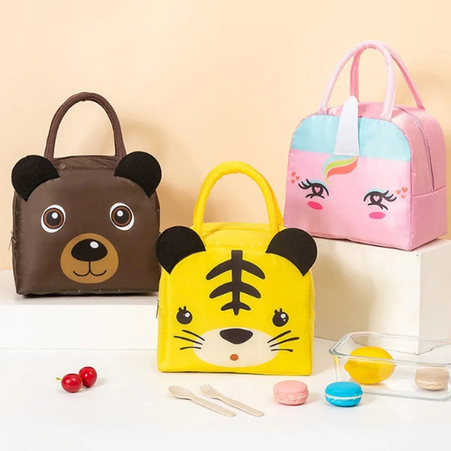 3D Bento Lunch Bag Cartoon Handbag Insulated Food Box Bag for Students LunchTote - Yellow Duck