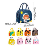 3D Bento Lunch Bag Cartoon Handbag Insulated Food Box Bag for Students LunchTote - Coffee Bear