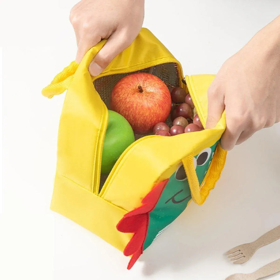 3D Bento Lunch Bag Cartoon Handbag Insulated Food Box Bag for Students LunchTote - Coffee Bear