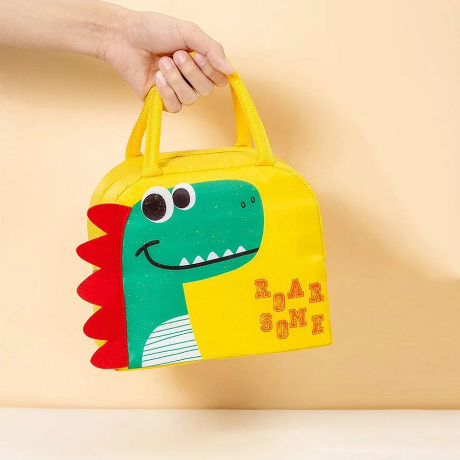 3D Bento Lunch Bag Cartoon Handbag Insulated Food Box Bag for Students LunchTote - Coffee Bear