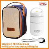 3pcs Insulated Lunch Box Soup Container Portable Breakfast Food Storage Box Set - Extra Image