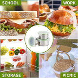 3PCS Stainless Steel Sealed Crisper Storage Box with Lid Round Food Lunch Box - White - Top-Down View