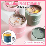 530ml Stainless Steel Insulated Lunch Box Portable Food Storage Mug Soup Meals - Blue - Extra Image