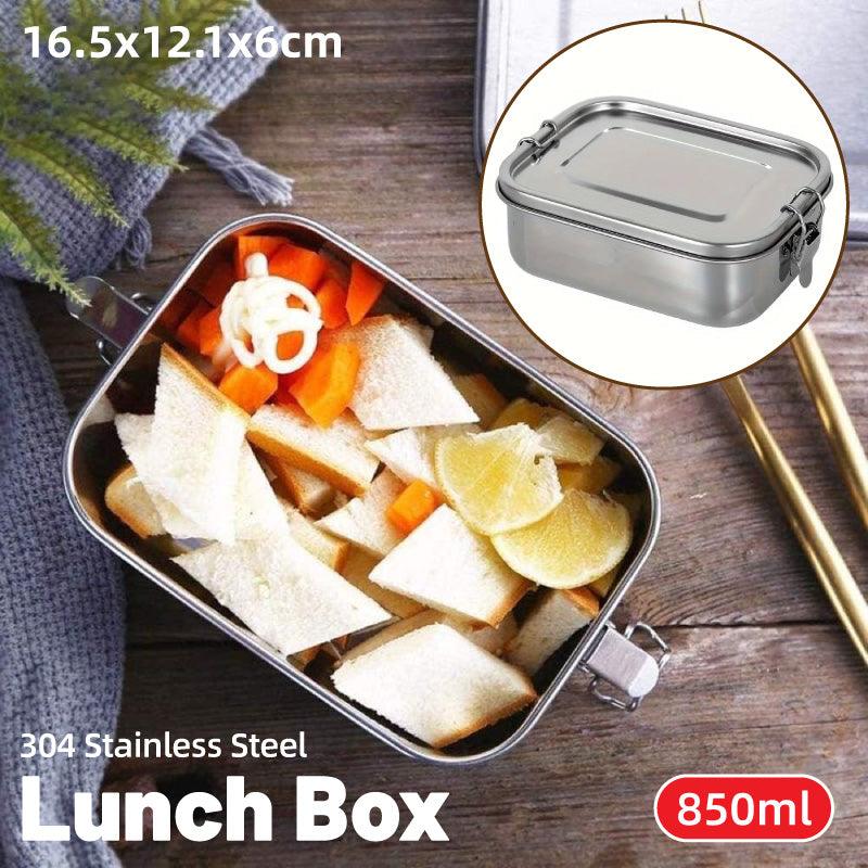 850ml Stainless Steel Square Bento Box Durable Leakproof Food Storage Container
