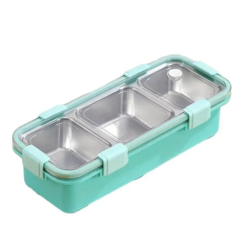 Stainless Steel Lunch Box Compartment Bento Box Food Container for Meal Prep Use - Green