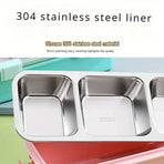 Stainless Steel Lunch Box Compartment Bento Box Food Container for Meal Prep Use - Green
