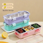 Stainless Steel Lunch Box Compartment Bento Box Food Container for Meal Prep Use - Pink