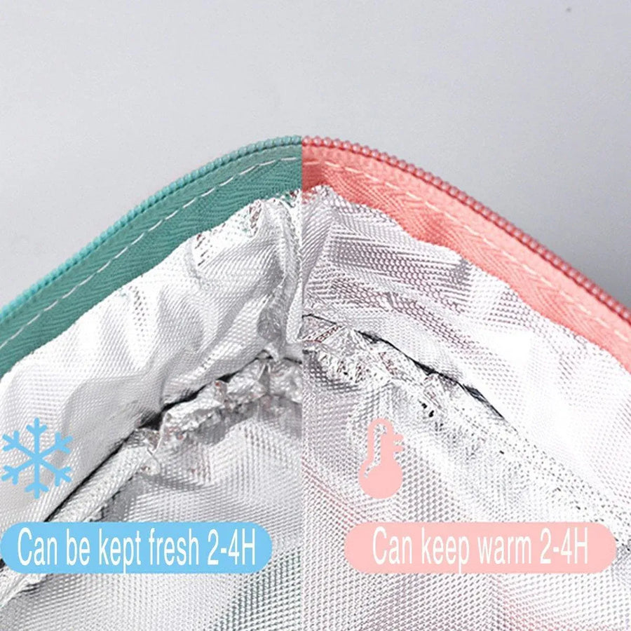 Large Capacity Lunch Bag Outdoor Picnic Aluminum Foil Portable Thermal Bag - Grey