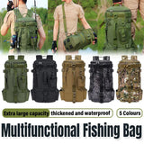 Waterproof Fishing Tackle Bag Large Capacity Multi Functional Shoulder Storage - Black - Front View