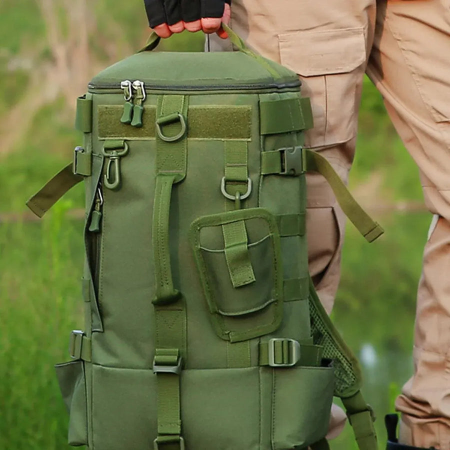 Waterproof Fishing Tackle Bag Large Capacity Multi Functional Shoulder Storage - Khaki Camouflage
