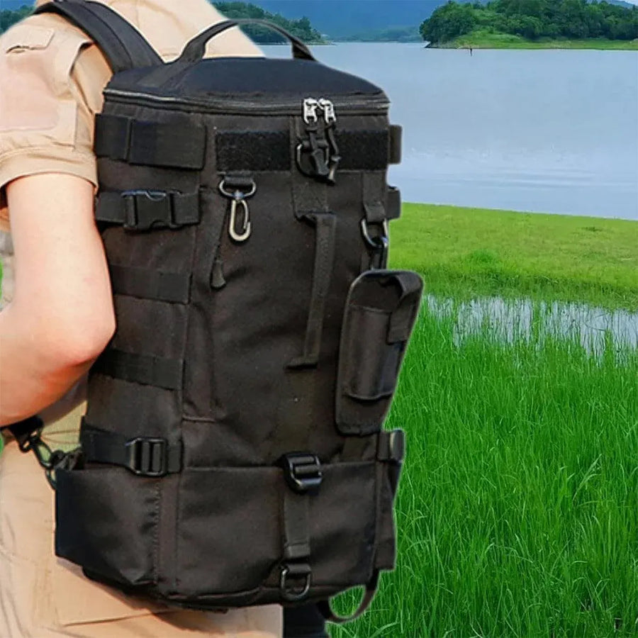 Waterproof Fishing Tackle Bag Large Capacity Multi Functional Shoulder Storage - Khaki Camouflage