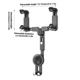 Mobile Phone Rearview Mirror Holder Strong Grip Fits Most Smartphones Car Use - Side View