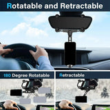 Mobile Phone Rearview Mirror Holder Strong Grip Fits Most Smartphones Car Use - Top-Down View