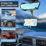 Mobile Phone Rearview Mirror Holder Strong Grip Fits Most Smartphones Car Use - Rear View