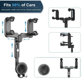 Mobile Phone Rearview Mirror Holder Strong Grip Fits Most Smartphones Car Use - Close-Up Angle