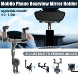 Mobile Phone Rearview Mirror Holder Strong Grip Fits Most Smartphones Car Use - Extra Image
