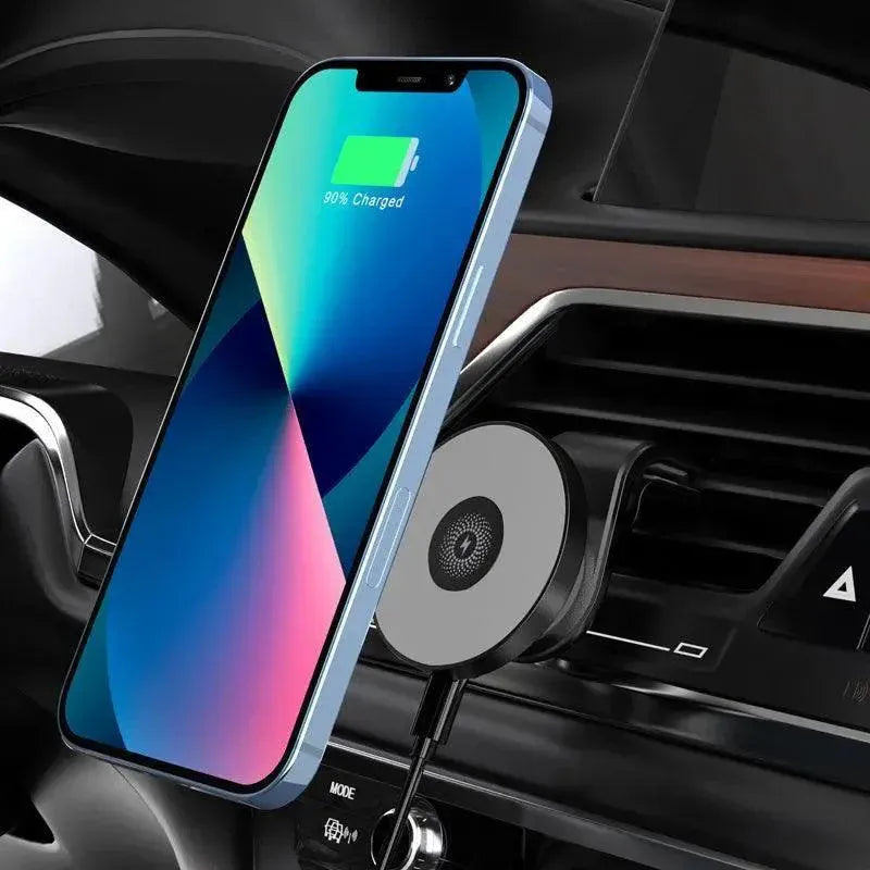 Wireless 15W Magnetic Car Mount Holder Charger For Iphone 13 12 Pro Max Magsafe - White