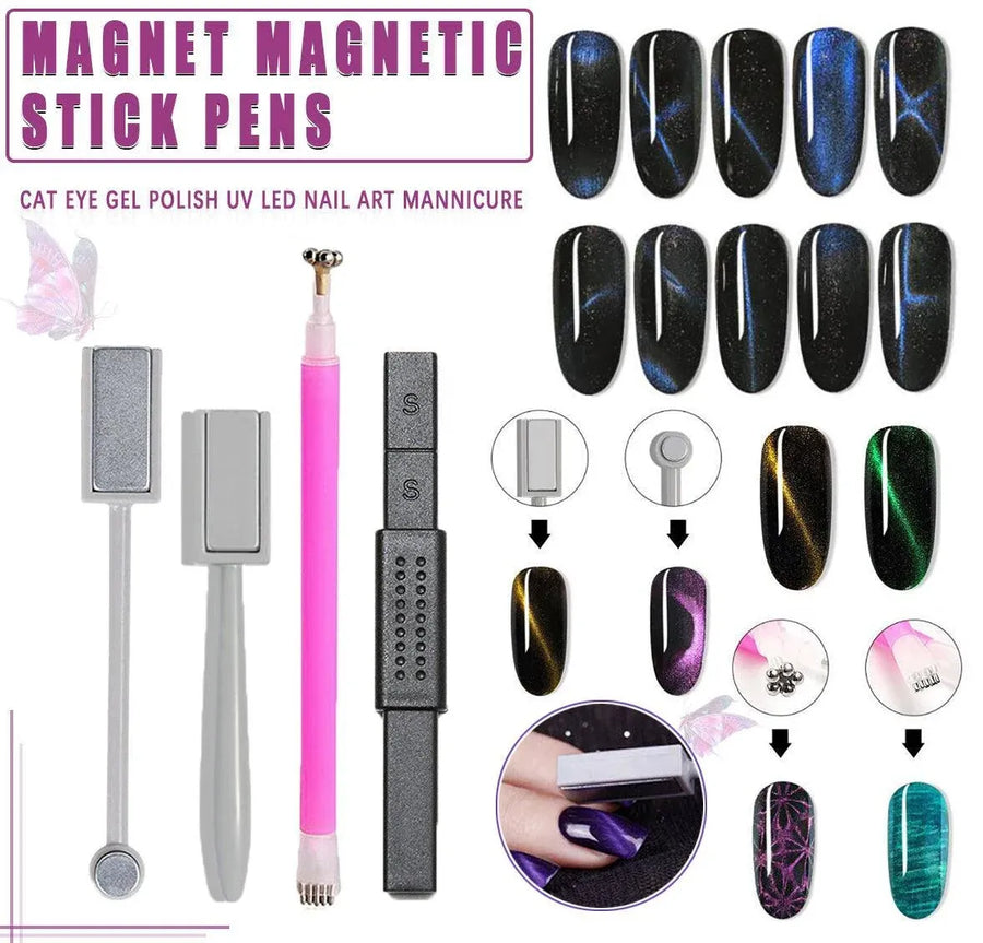 Nail Art Cat Eye Effect Stick for UV Gel Polish Design Tool for Manicure Styling Use - 1PC Multifunction