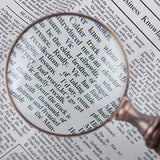 1PCS Vintage Ebony Handle Handheld Metal Magnifier Classical Nostalgic Gift Box - 45-Degree Angle