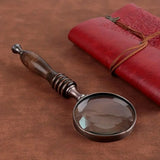 1PCS Vintage Ebony Handle Handheld Metal Magnifier Classical Nostalgic Gift Box - Extra Image