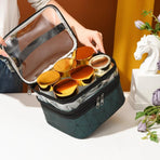 Portable Double-Layer Large Capacity Waterproof Cosmetic Bag Travel Toiletry Bag - Green