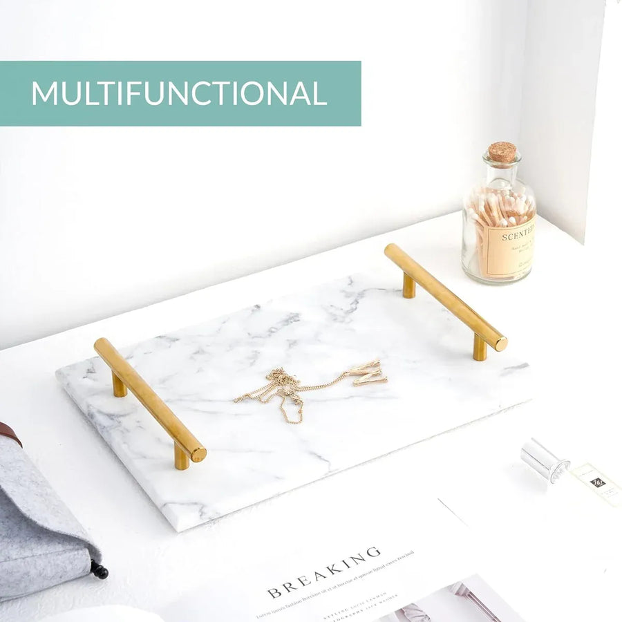 Natural Marble Tray Storage Display Tray Bathroom Living Room Decor Sample Tray