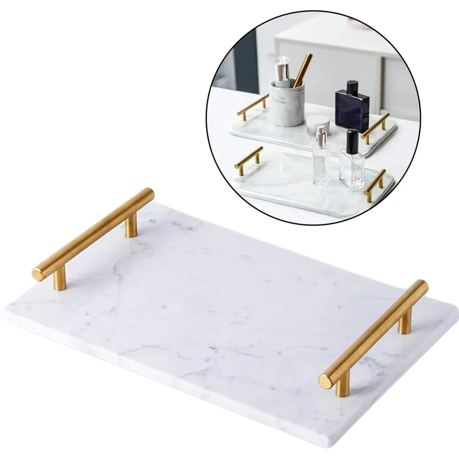 Natural Marble Tray Storage Display Tray Bathroom Living Room Decor Sample Tray