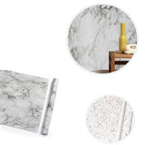 10M Marble Self-Adhesive PVC Wall Sticker Wallpaper Decor - White Marble-B - Side View