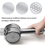 Potato Ricer Masher Fruit Press With 3 Discs Professional All Stainless Steel Au