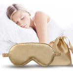 Pure Soft Silk EyeShade Blindfold Sleep Eye Mask Cover Light Shade Travel Relax - Grey
