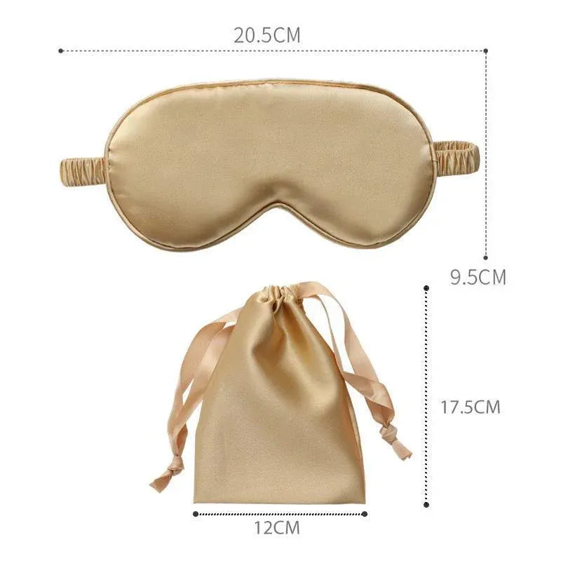 Pure Soft Silk EyeShade Blindfold Sleep Eye Mask Cover Light Shade Travel Relax - Grey
