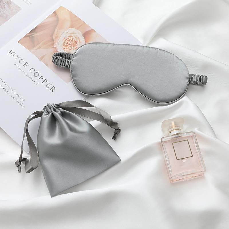 Pure Soft Silk EyeShade Blindfold Sleep Eye Mask Cover Light Shade Travel Relax - Grey