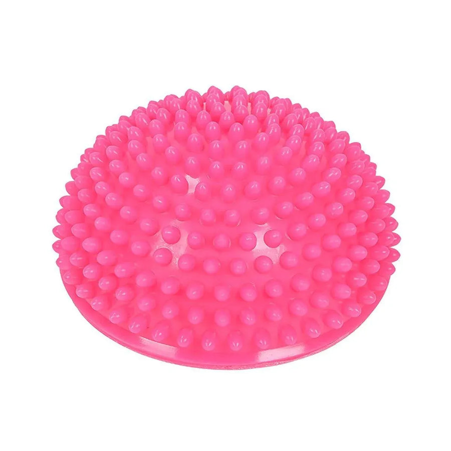 Spiky Massage Ball PVC Half Round Yoga Exercise Foot Hand Cushion - Pink