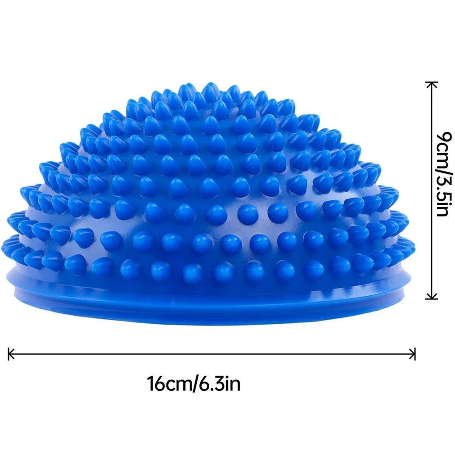 Spiky Massage Ball PVC Half Round Yoga Exercise Foot Hand Cushion - Pink