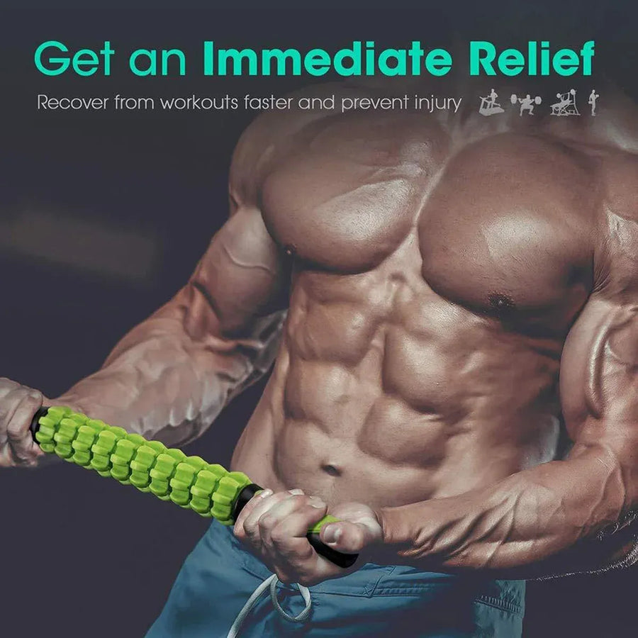 Muscle Roller Stick Full Body Fitness Massage Tool for Home and Gym Use - Orange