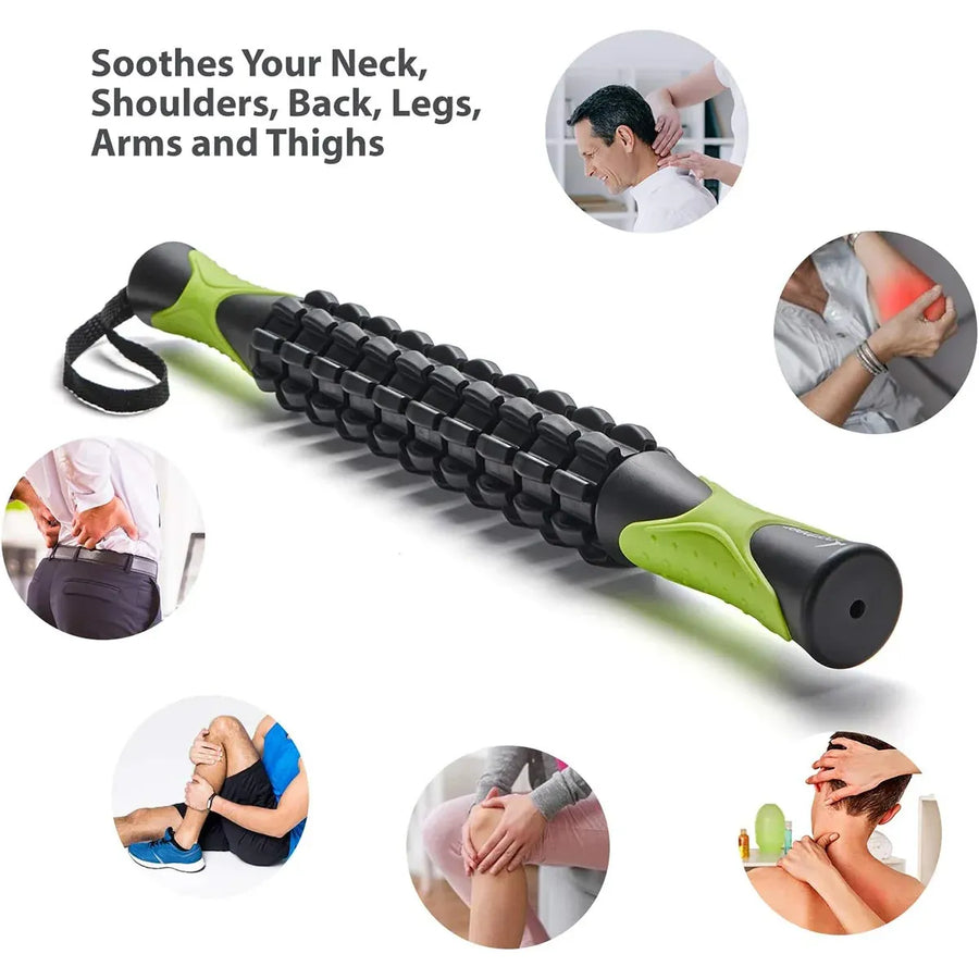 Muscle Roller Stick Full Body Fitness Massage Tool for Home and Gym Use - Orange