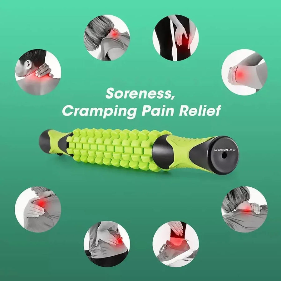 Muscle Roller Stick Full Body Fitness Massage Tool for Home and Gym Use - Orange