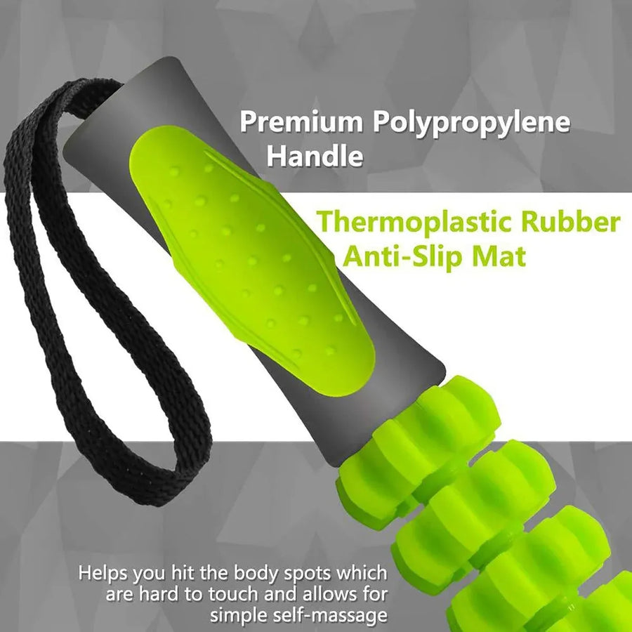 Muscle Roller Stick Full Body Fitness Massage Tool for Home and Gym Use - Yellow
