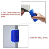 Pet Cat Self Massage Brush Comb Scratcher Wall Corner Self Groomer Grooming Toys - Black