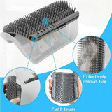 Pet Cat Self Massage Brush Comb Scratcher Wall Corner Self Groomer Grooming Toys - Blue