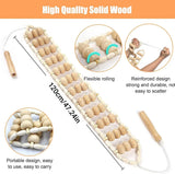 Wooden Back Massage Rope Roller for Neck Shoulder Waist and Legs - Side View