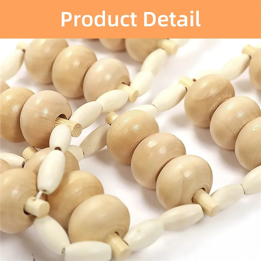 Wooden Back Massage Rope Roller for Neck Shoulder Waist and Legs