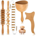6PCS Wooden Massage Tool Set for Relaxation and Body Care