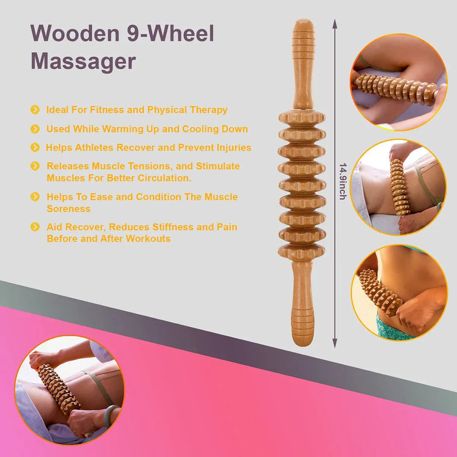 6PCS Wooden Massage Tool Set for Relaxation and Body Care